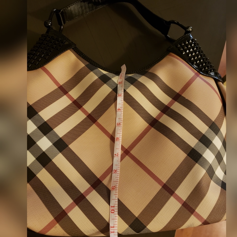 Authentic burberry studded handle large purse